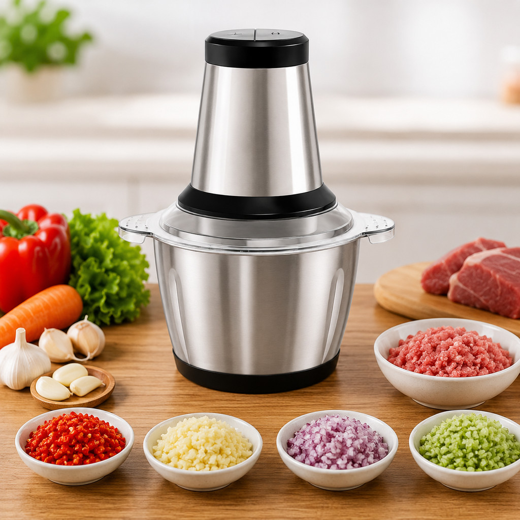 Multiprocessador Elétrico 2L/3L Inox Triturador de Alimentos 4