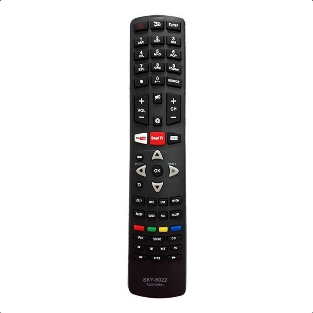 Controle Philco Youtube Smart Tv Rc3100r01 Sky-8022 Le-7007