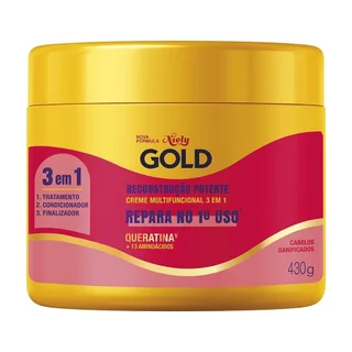 Creme de Tratamento Niely Gold Reconstrução Potente com Queratina 430g em Oferta na Shopee