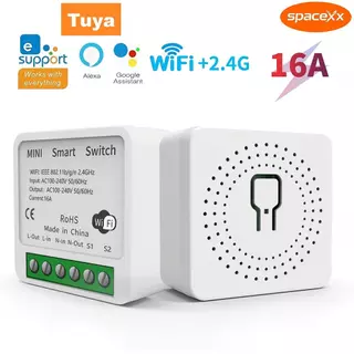 interruptor inteligente WIFI mini 16A suporte controle por Yuya voz Alexa Google Home-Spacexx