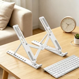 5/6/7 Pcs Suporte Ajustável Para Laptop Preto E Branco Leve E Dobrável Promove Postura Correta E Resfria