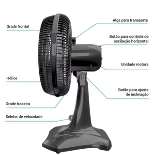 Ventilador Mondial VSP-30 30cm 6 Pás Super Power Mesa 3 Velocidades