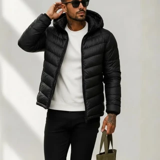 Jaqueta Puffer Masculino Inverno Casaco Frio Térmico Casaco De Frio Adulto Impermeável