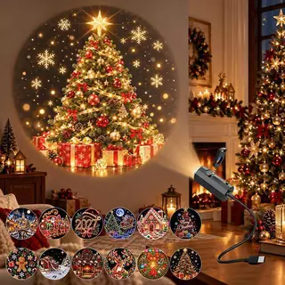 altu LED USB Projetor Luz 12 Pcs Padrões De Projeção-Ajustável Papai Noel Boneco De Neve Árvore Noturna Para Decorações
