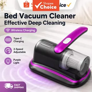 Aspirador de pó portátil com luz UV para remoção de ácaros, sucção potente, para colchão, sofá e travesseiros
