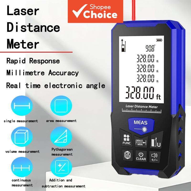Ferramenta De Medição De Distância A Laser De Uma Peça, Telêmetro Digital De Fita Métrica Com Função De Ângulo Tela LCD