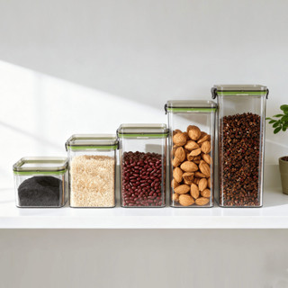 Conjunto de Organizadores Pote Hermético Empilhável em Acrílico Organizador para Alimentos