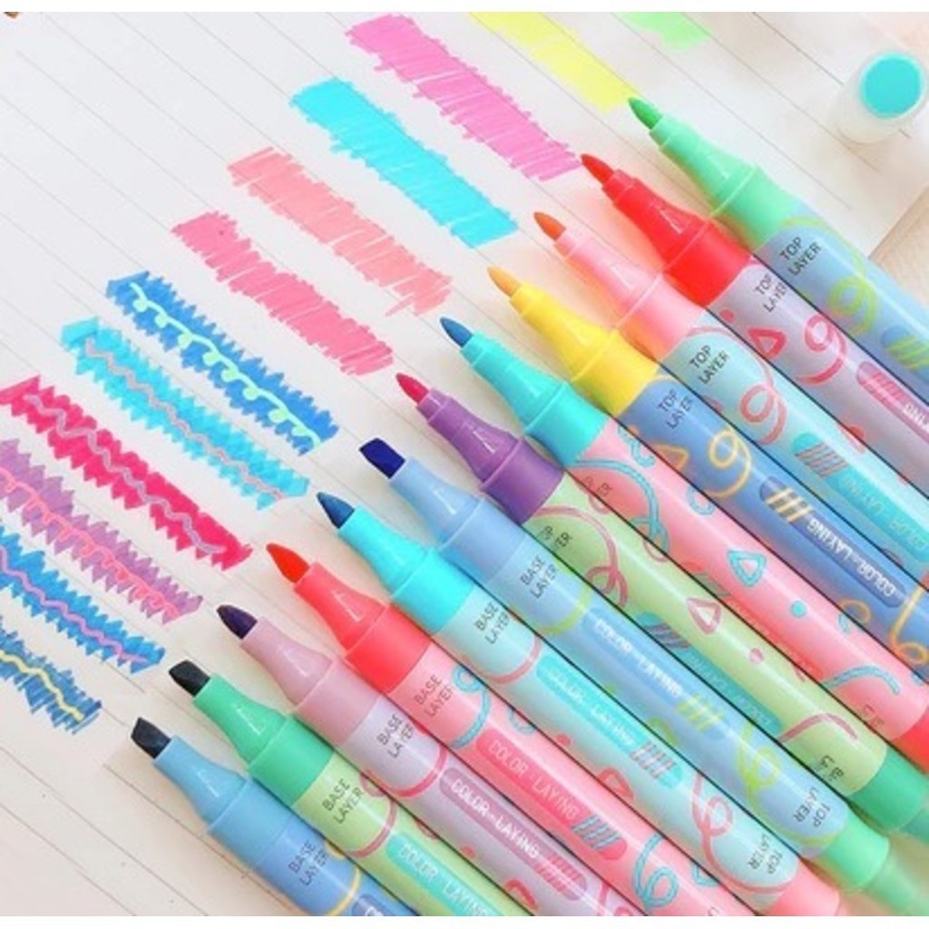 Kit 6 Marca Textos | Dupla Ponta e Cores Vibrantes