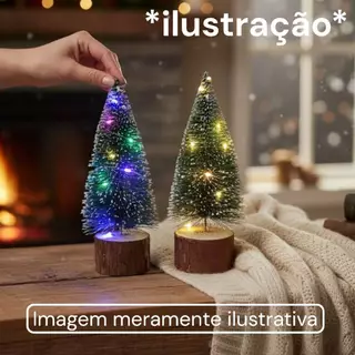 Kit 4 Mini Arvore Led Natal Nevada 18cm Enfeite Mesa Decorar