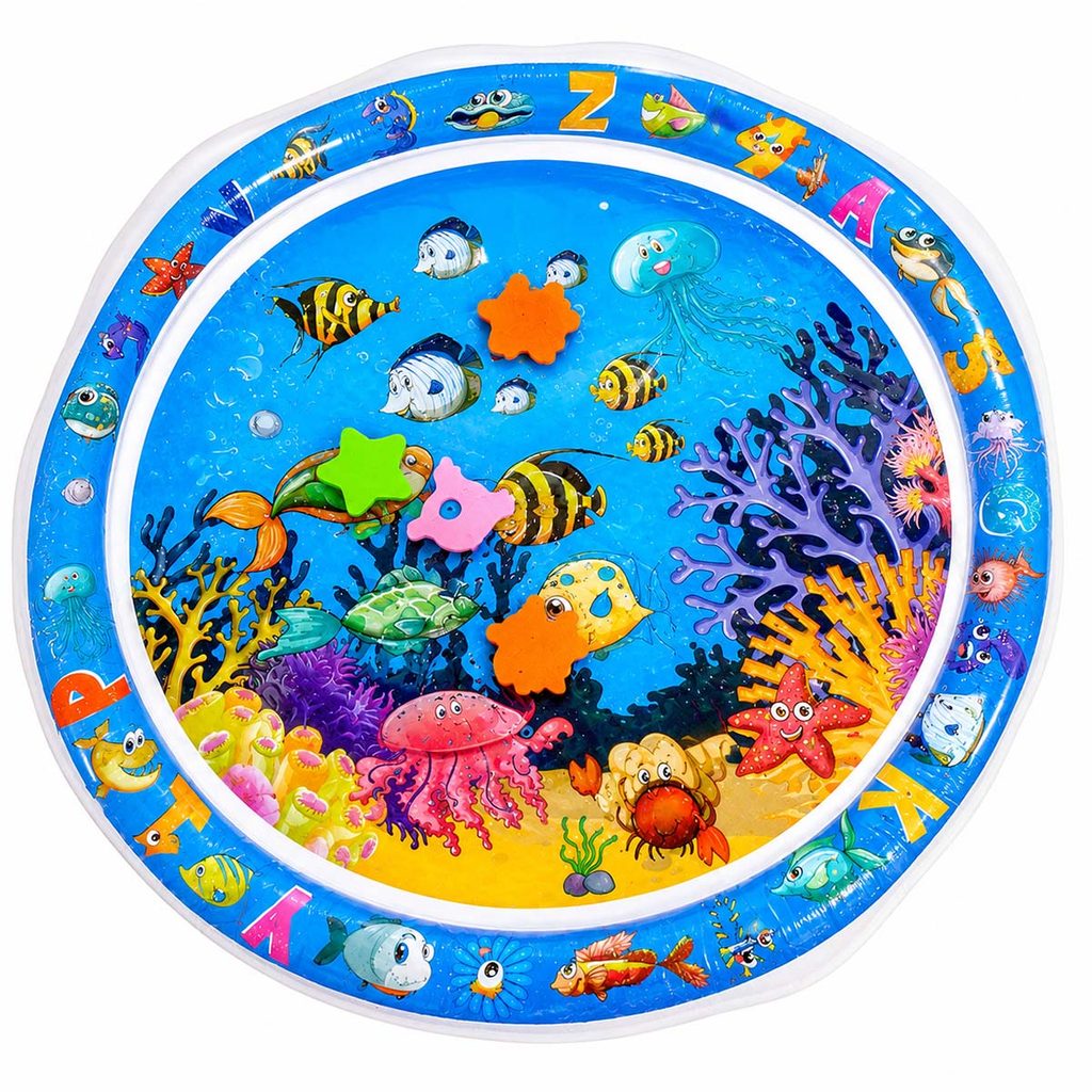 Tapete Agua Inflavel Sensorial Bebe Fundo Mar Tummy Time Atividades ...