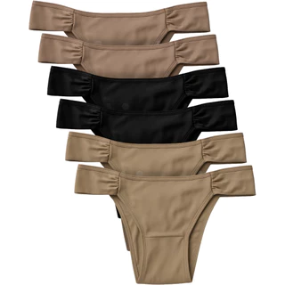 Kit 6 Calcinhas Feminina Dilady Bombom Algodão Tanga Cintura Média Confortável Dia a Dia em Oferta na Shopee