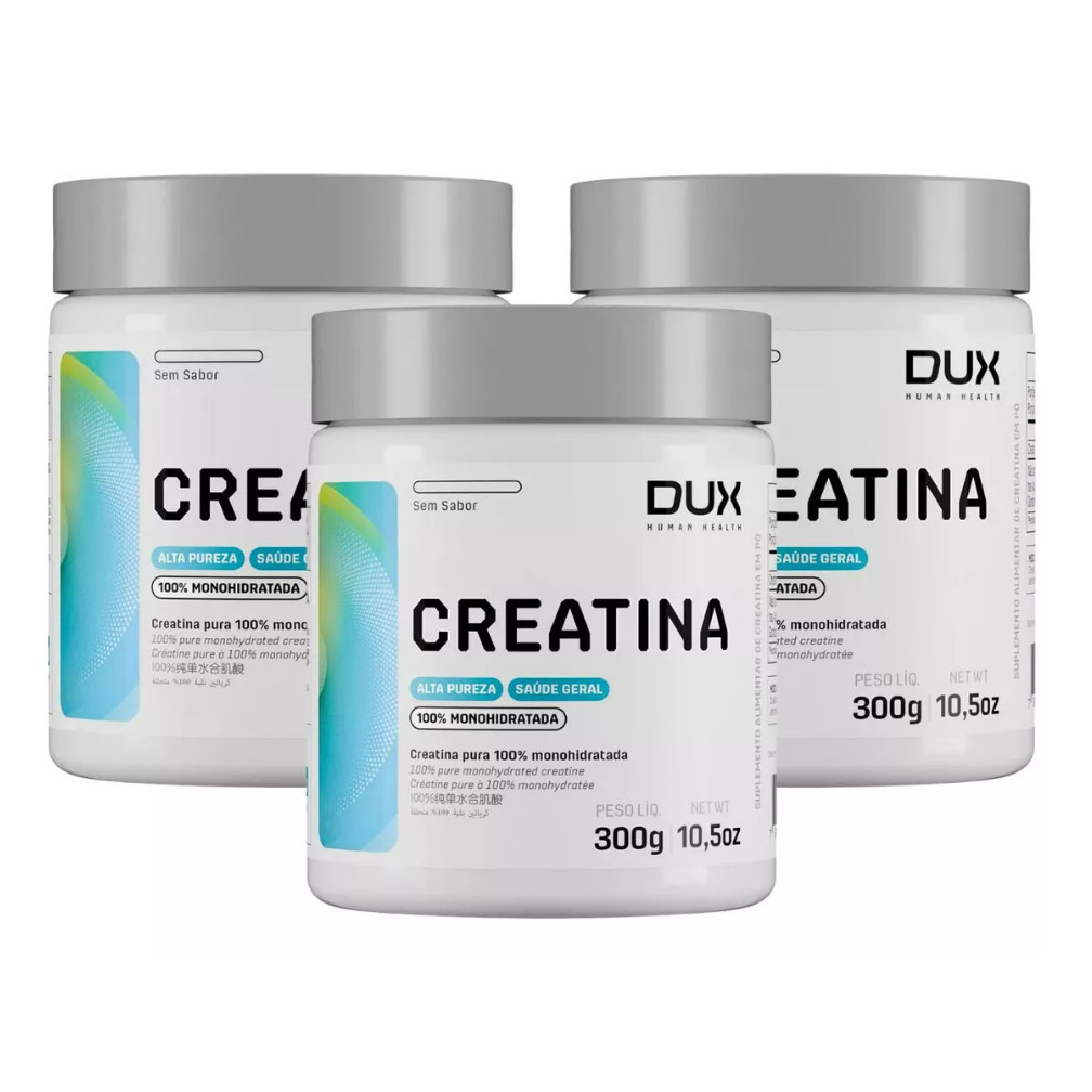 Suplemento Para Ganho de Massa Muscular Kit 3x Creatina Dux ...