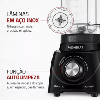 Liquidificador Mondial Pratic Turbo L89B Preto 110V