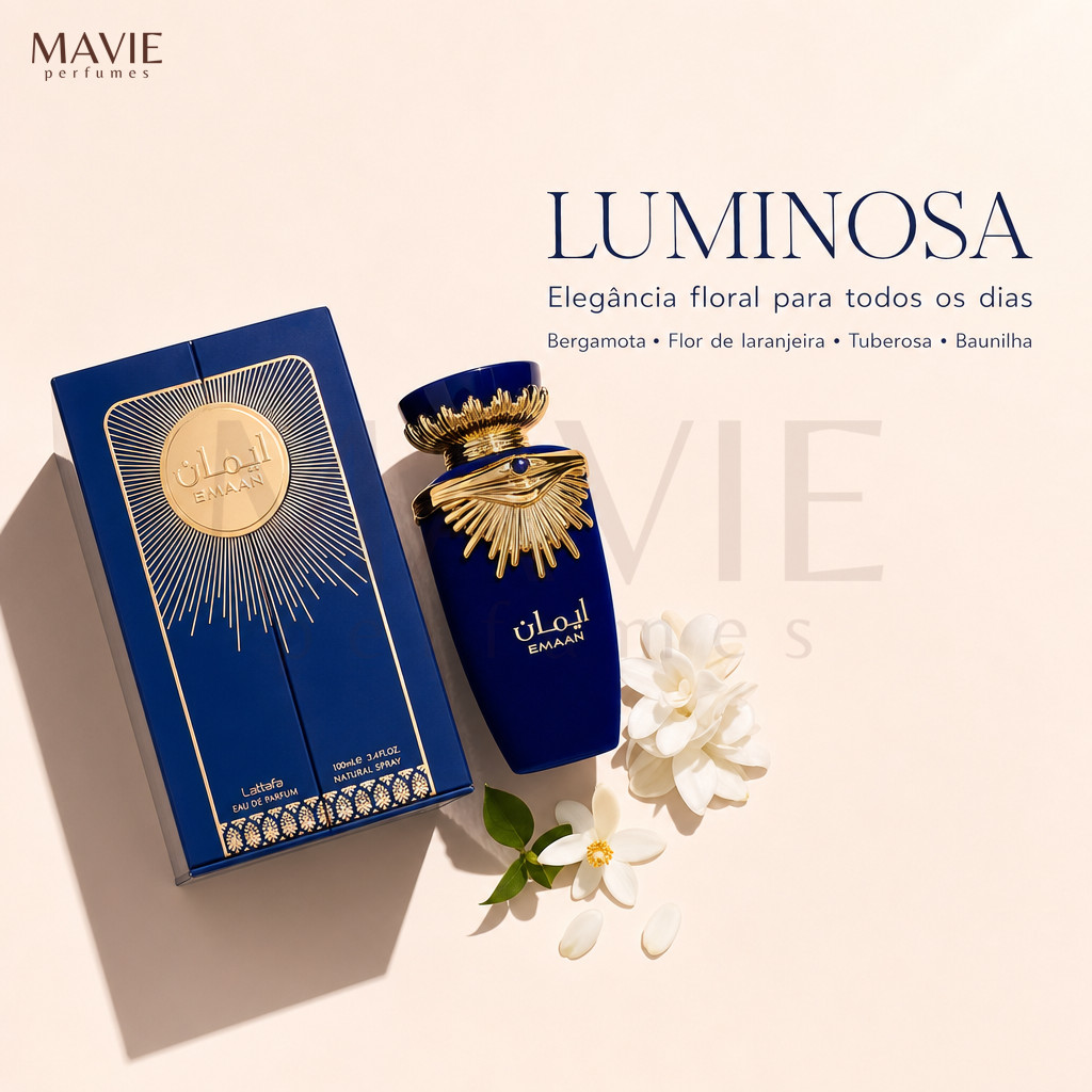 Perfume Lattafa Emaan Feminino Eau de Parfum 100ml Original Com Selo