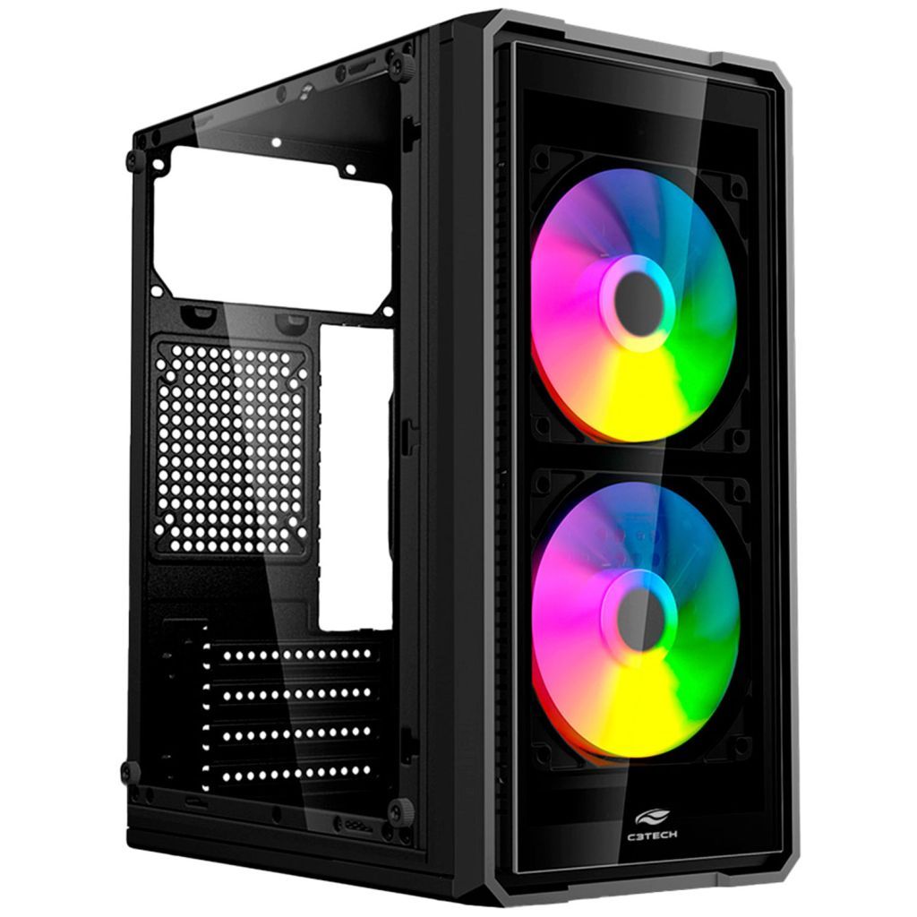 Gabinete Gamer C3Tech MT-G41BK, Lateral em Vidro, Micro ATX - Preto