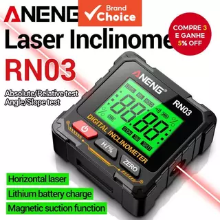 Um Conjunto De Localizador De Ângulo Digital ANENG RN03, Inclinômetro A Laser, Régua De Nível Transferidor USB Recarre