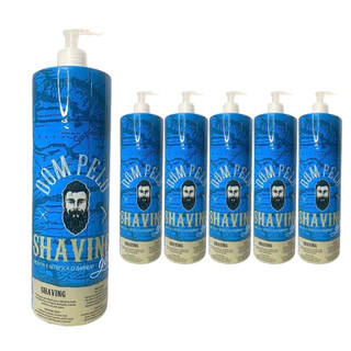 Kit 5 Shaving Gel Dom Pelo 1kg Profissional - Barba Suave Sem Irritações