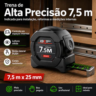 5M/7.5M/10M Fita Métrica Com Trava Trena Profissional Fita Fluorescente Aço Carbono Durável Para Uso Doméstico