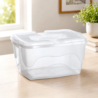 Caixa Organizadora Multiuso 20 Litros Transparente com Tampa Plástica para Organização de Roupas Brinquedos Cozinha