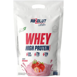Whey Protein High Protein 900g 23g Proteína BCAA Sem Soja Suplemento para Ganho de Massa Muscular Absolut Nutrition