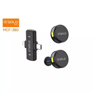 Microfone De Lapela Sem Fio Magnetico 2 Em 1 Lightning E Type-c AGOLD MCF38D