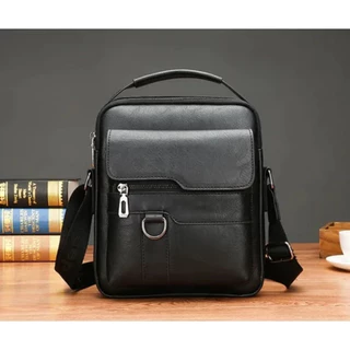 Bolsa Tiracolo Masculina De Couro Mão E Ombro Casual