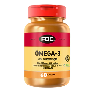 Ômega 3 Alta Concentração 60 Cápsulas EPA 990mg DHA 660mg Frasco Lacrado FDC Marca Americana Original Adulto