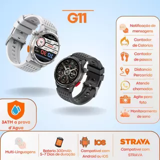Smartwatch PEJE G11 GPS com Tela Amoled de 1.43" para Corrida e Strava