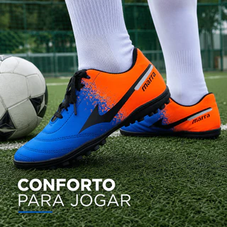Chuteira Society Adulto Costurada Super Reforçada Tênis Masculino Futebol Grama Sintética 34 ao 45