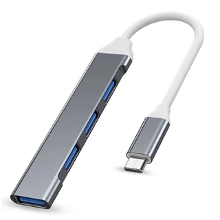 Hub USB Tipo C 4 Portas 3.0 e 2.0 Adaptador Notebook PC Expansor USB Alta Velocidade