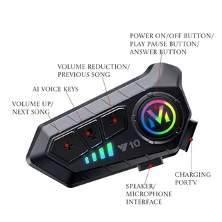 Fone de Ouvido de Capacete Moto Bluetrooth Controle De Voz 2-in-1 microphone