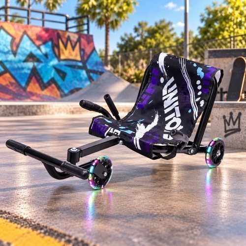 Carrinho Infantil Drift LED Preto Ajustável Até 60 kg Unitoys