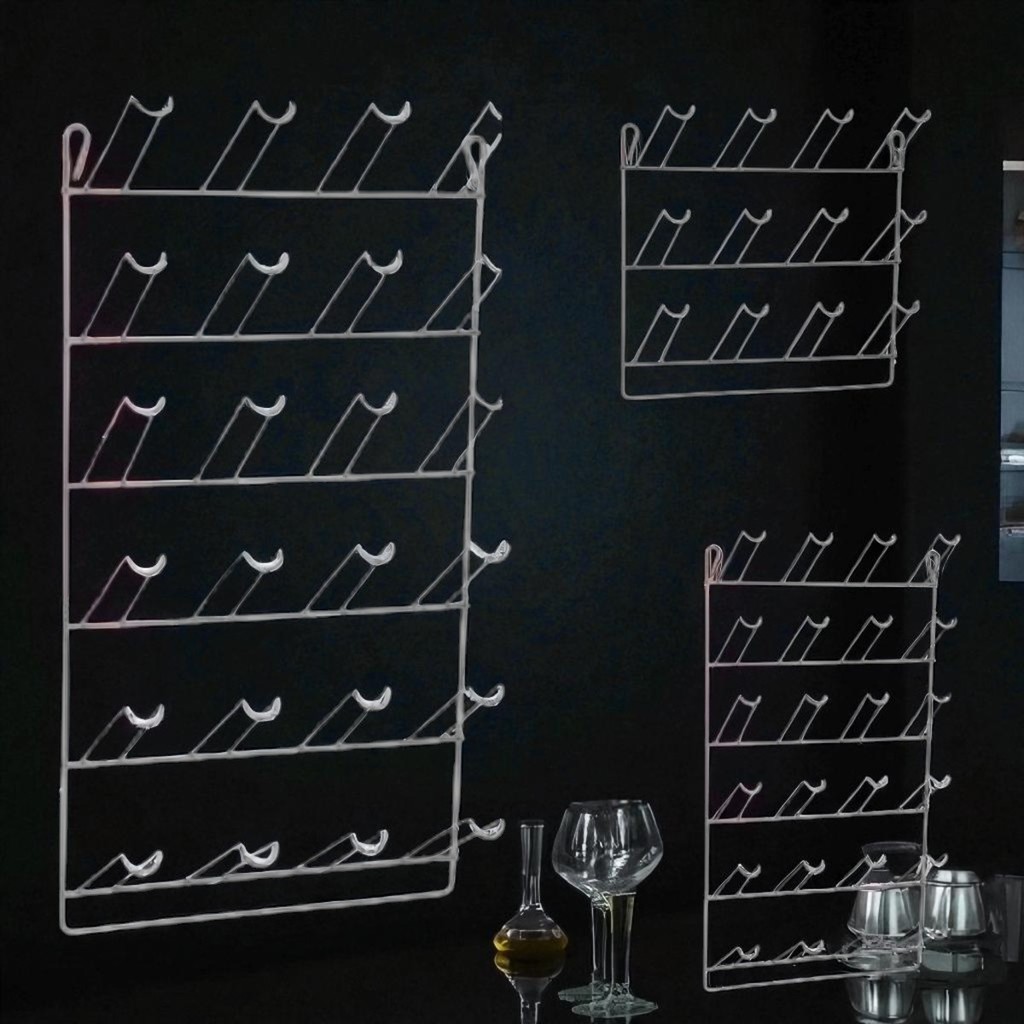 Porta Copos Parede Escorredor 12 20 24 Lugares Suporte Aço Cromado Cozinha Bar Gourmet