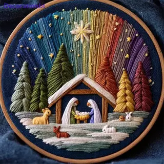 Conjunto De Bordado De Presépio Decorationbt DIY-Stitch The Holy Story , Bonecas Bordadas De Natal , Kit Pplete Novo