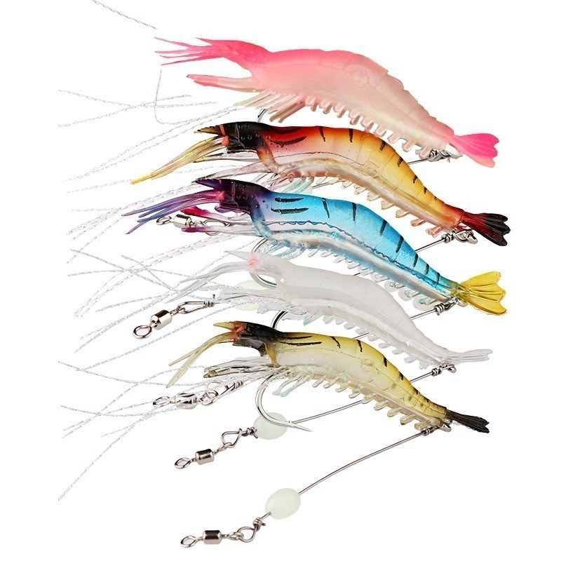 kit 5 Isca Artificial Camarão Com Anzol Para Robalo Corvina | Shopee Brasil