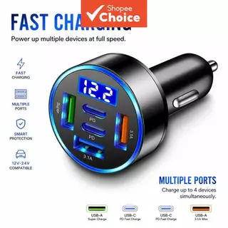 Carregador De Carro Rápido Qc 3.0 USB Tipo C Adaptador Para Iphone 14 15 16 Pro