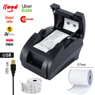 Impressora térmica 58mm Bluetooth USB para Delivery, Pedidos, Recibos, Comandas + Bobinas