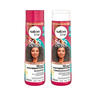 Kit Shampoo e Condicionador SOS Cachos 10 em 1 Multibenefícios Salon Line em Oferta na Shopee