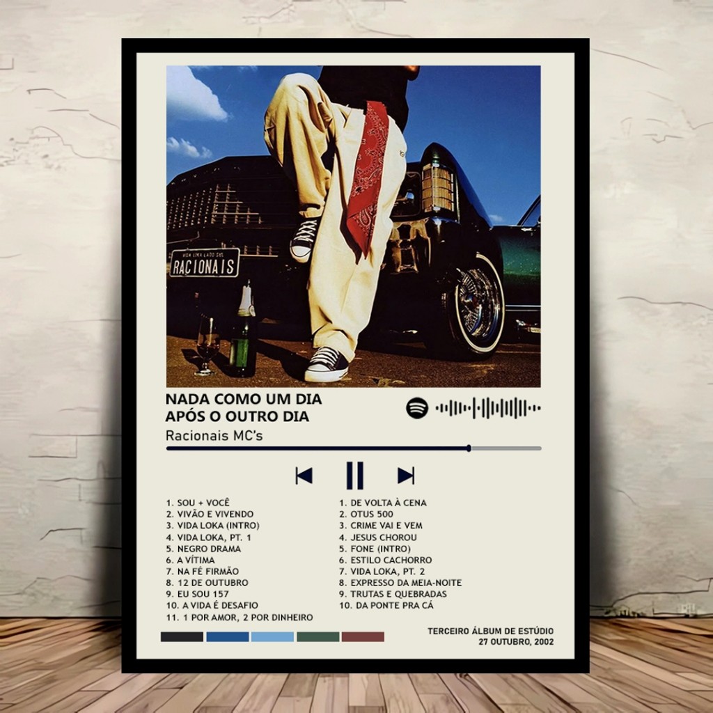 Quadro Spotify Racionais MCs – Nada Como um Dia Após o Outro Dia em MDF ...