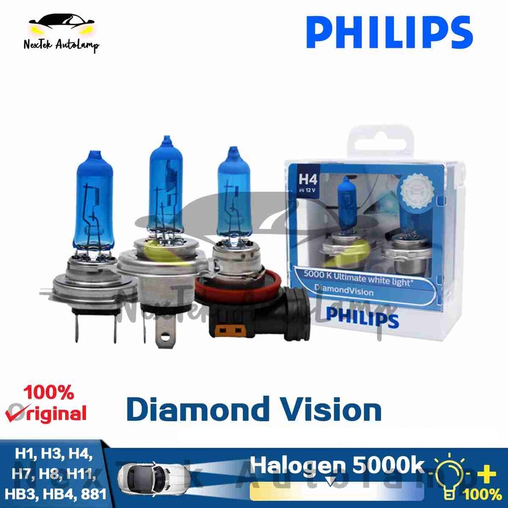 BRILLIO製led　D2S　H11/H1/H4/D2R/D4S/Hb3電球色 Philips Diamond Vision H1 H4 H7 H8 H11 HB3 HB4 H27/2 5000K