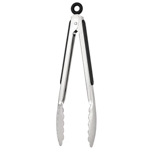 Pegador Cozinha Aço Inox 304 Serrilhado Cabo Silicone Salada Churrasco Servir Alimentos