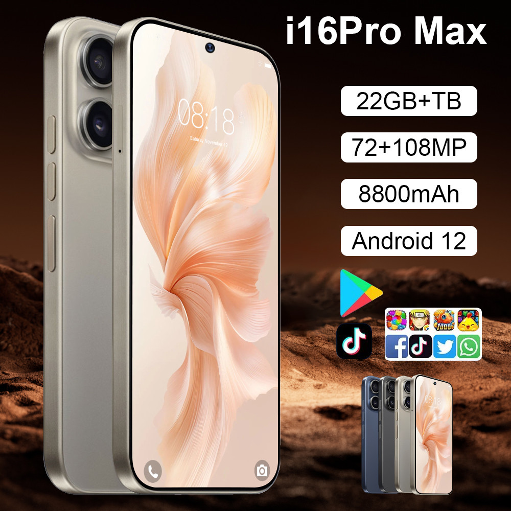 Novo I16 Pro Max 2026 quente 7.3 Polegada HD versão Global Original ...