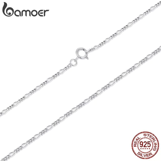 Colar De Prata Esterlina 925 Bamoer Figaro Link Chain 45 Cm Joias Presentes Para Mulheres em Oferta na Shopee