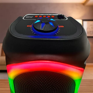 Caixa De Som Amplificada Torre Bluetooth USB Painel LED RGB Radio FM Potente 50W TWS