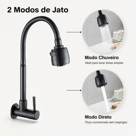 Inox Torneira Prata/Preto Com Chuveiro Com Rotação De 360° Cozinha Luxo Parede Promoção