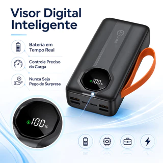 Carregador Power Bank 30000mah Super Rápido Portátil 22,5w