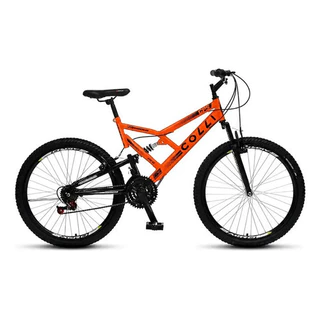 Bicicleta Masculina E Feminina Aro 26 Dupla Suspensão Colli Passeio Gps Cor Laranja/neón Tamanho Do Quadro 19 L