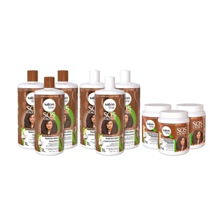 Combo Familia Kit SOS Cachos Coco com Creme de pentear 1kg Salon Line em Oferta na Shopee