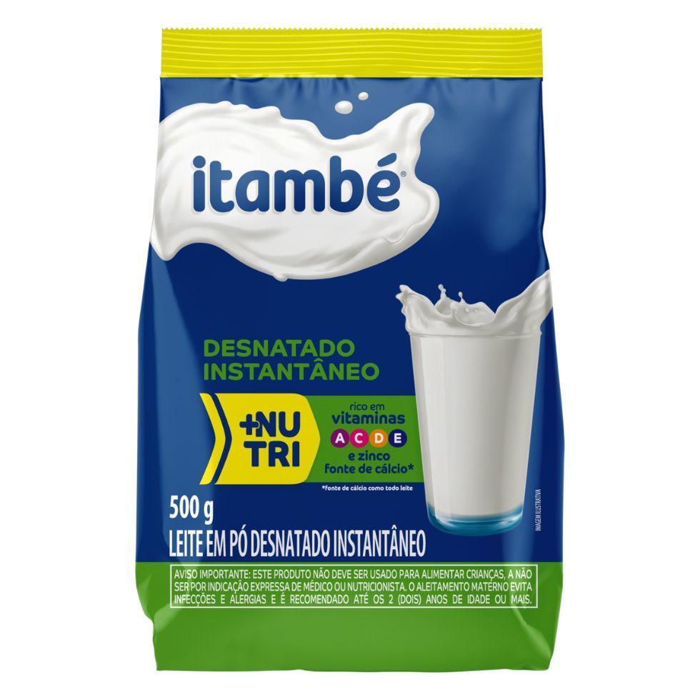 Leite Pó Instantâneo Desnatado Itambé Pacote 500g Embalagem Econômica ...