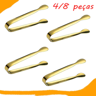 4/8 peças pinças douradas de aço inoxidável para buffet, utensílios de buffet, 11 cm, grampos resistentes e duráveis